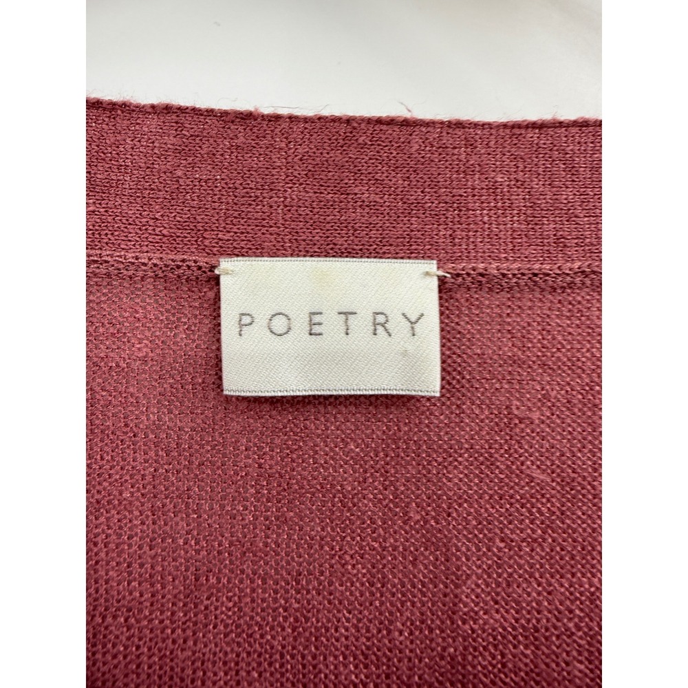 POETRY Linen Blend Asymmetrical Hem Knit Top Rose Mauve‎ Size 14 - Picture 2 of 8
